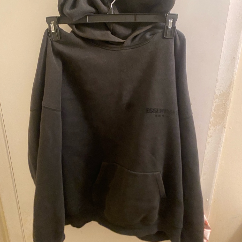 Fear of God Essentials Black Hoodie L